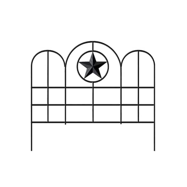 16 in. x 18 in. Black Metal Star Garden Edge 6-Pack