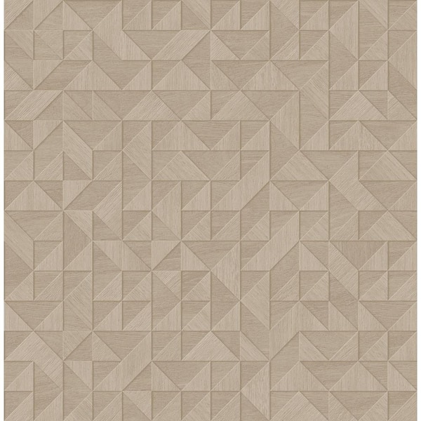 Decorline Gallerie Taupe Triangle Geometric Taupe Paper Strippable Roll (Covers 56.4 sq. ft.)
