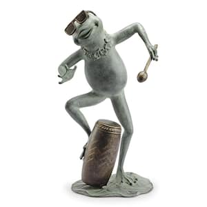Frog Conga Drummer Garden Statue