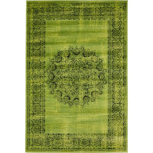 Unique Loom Imperial Cypress Sage Green 4' 0 x 6' 0 Area Rug 3134910 ...