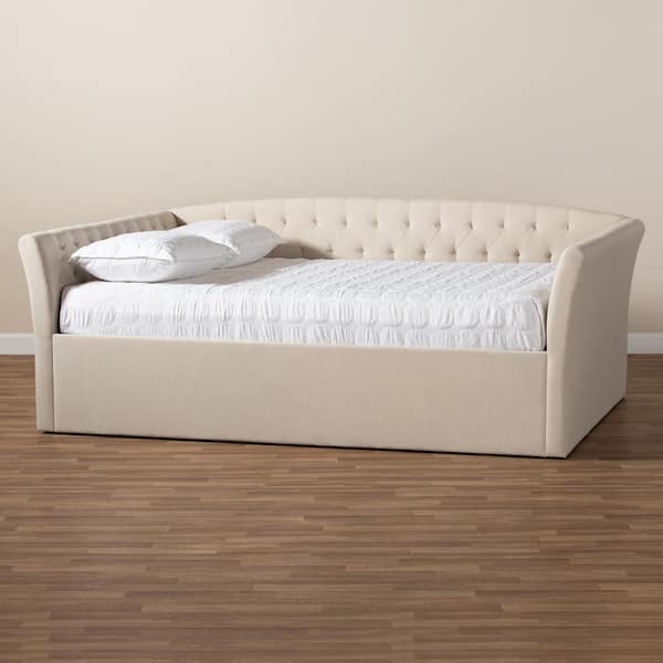 Baxton Studio Delora Beige Queen Daybed 158 9673 HD The Home Depot