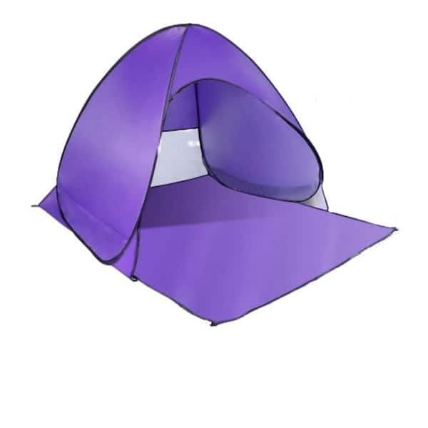 Pop Up Beach Tent Sun Shade Shelter Anti-UV Automatic Waterproof Tent Canopy, Purple