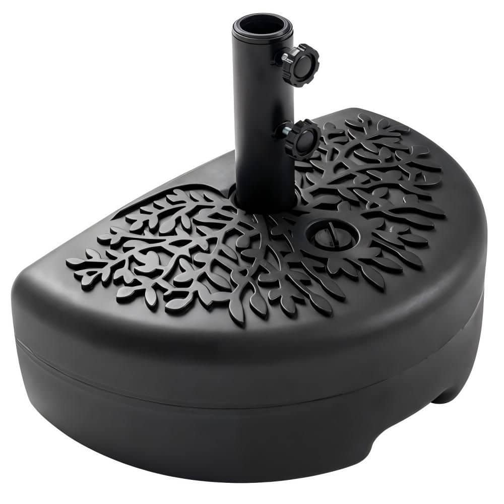 55 lbs. Half Round Patio Umbrella Base in Black for Deck Lawn Poolside price history on PriceWatchPro