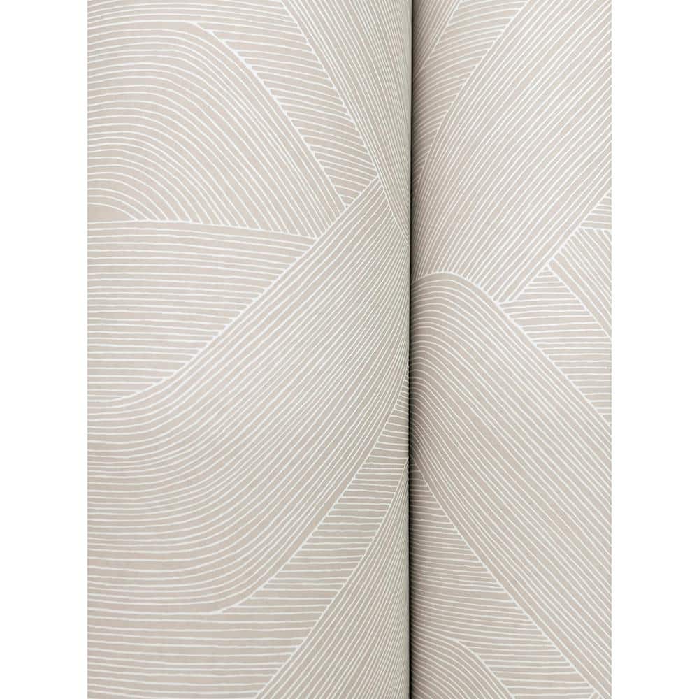Taupe Non-Pasted Washable Geometric Wallpaper