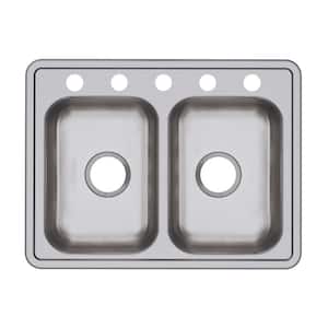 Dayton 25in. Drop-in 2 Bowl 22 Gauge  Stainless Steel Sink Only and No Accessories