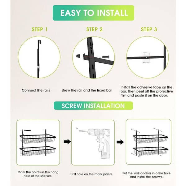 Lynzavix 9-Shelf White Adjustable Heavy-Duty Wall Mounted Over the