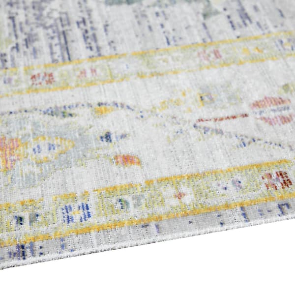Century 2 ft. X 3 ft. Blue Oriental, Floral, Border Area Rug