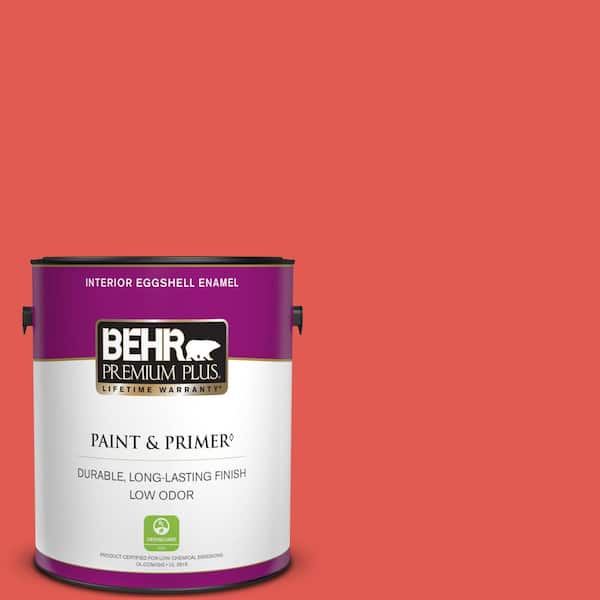 BEHR PREMIUM PLUS 1 gal. #170B-6 Lipstick Eggshell Enamel Low Odor Interior Paint & Primer