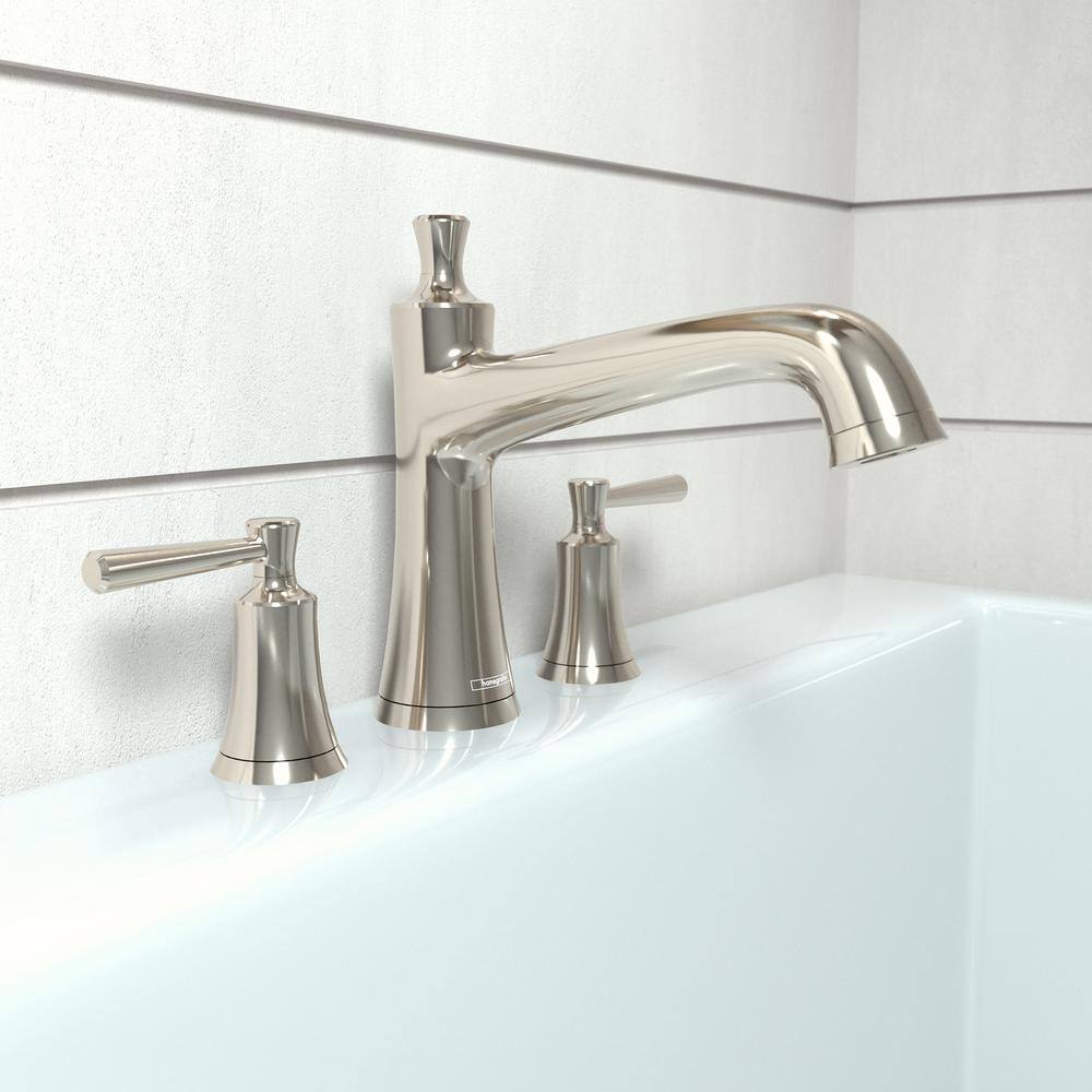 Polished Nickel Double Handle Roman Tub Faucet