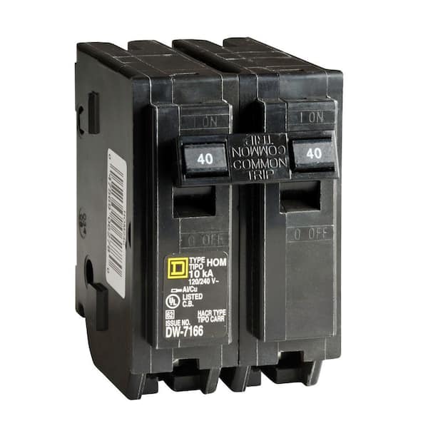 Square D Homeline 40 Amp 2-Pole Circuit Breaker (3-Pack)