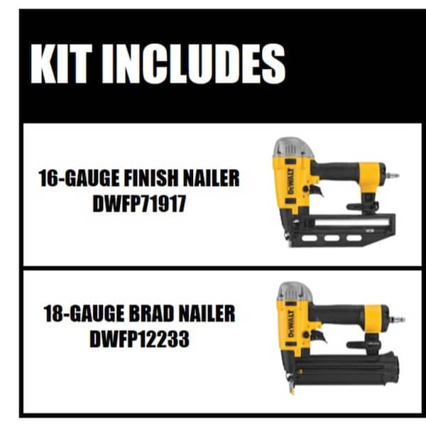 Pneumatic 16-Gauge 2-1/2 in. Nailer and Pneumatic 18-Gauge Brad Nailer