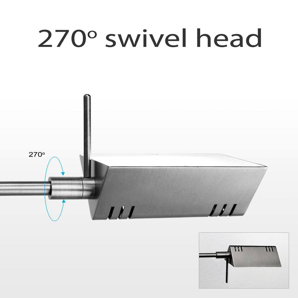 Silver Adjustable LED Pharmacy Table Lamp with Frosted Glass Shade