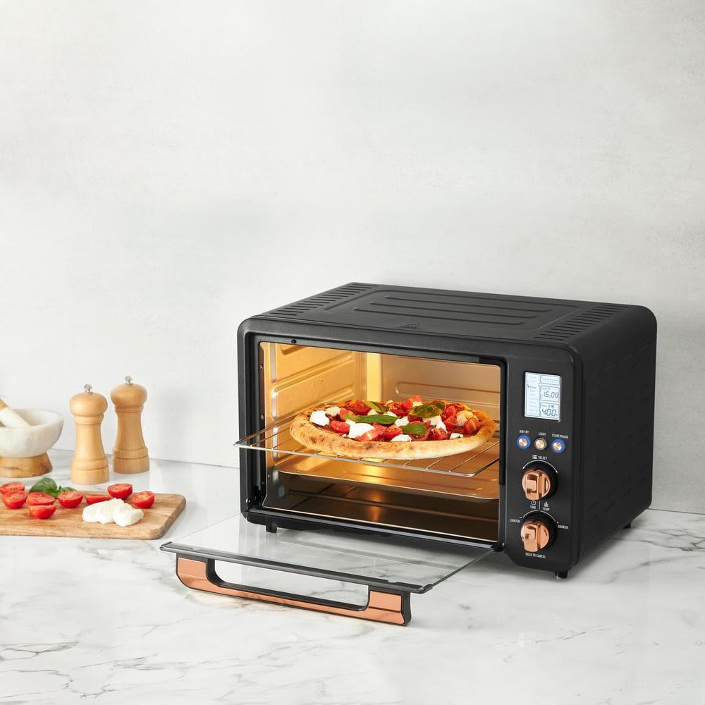 Haden Black Digital 6-Slice Toaster Oven with Air Fryer