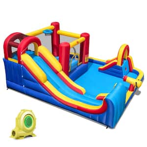 Inflatable Water Slide Giant Kids Water Park Bounce House with Double Slides and 950-Watt Blower
