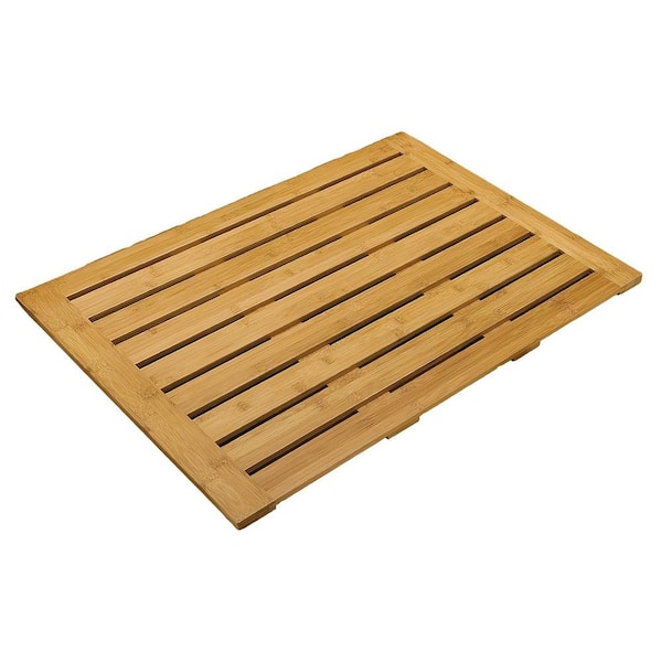 Seville Classics 22 in. x 28 in. Bamboo Bathroom Floor Mat