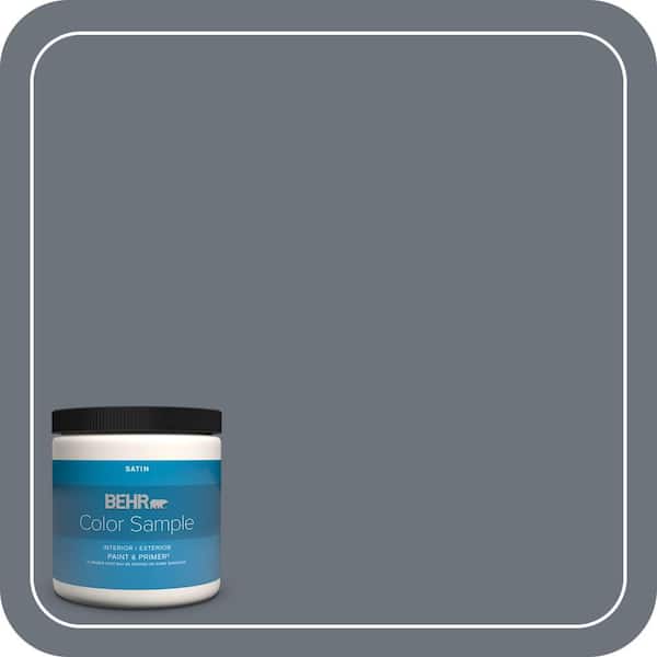 BEHR PREMIUM PLUS 8 oz. #750F-5 Silver Hill Satin Enamel Interior/Exterior Paint & Primer Color Sample