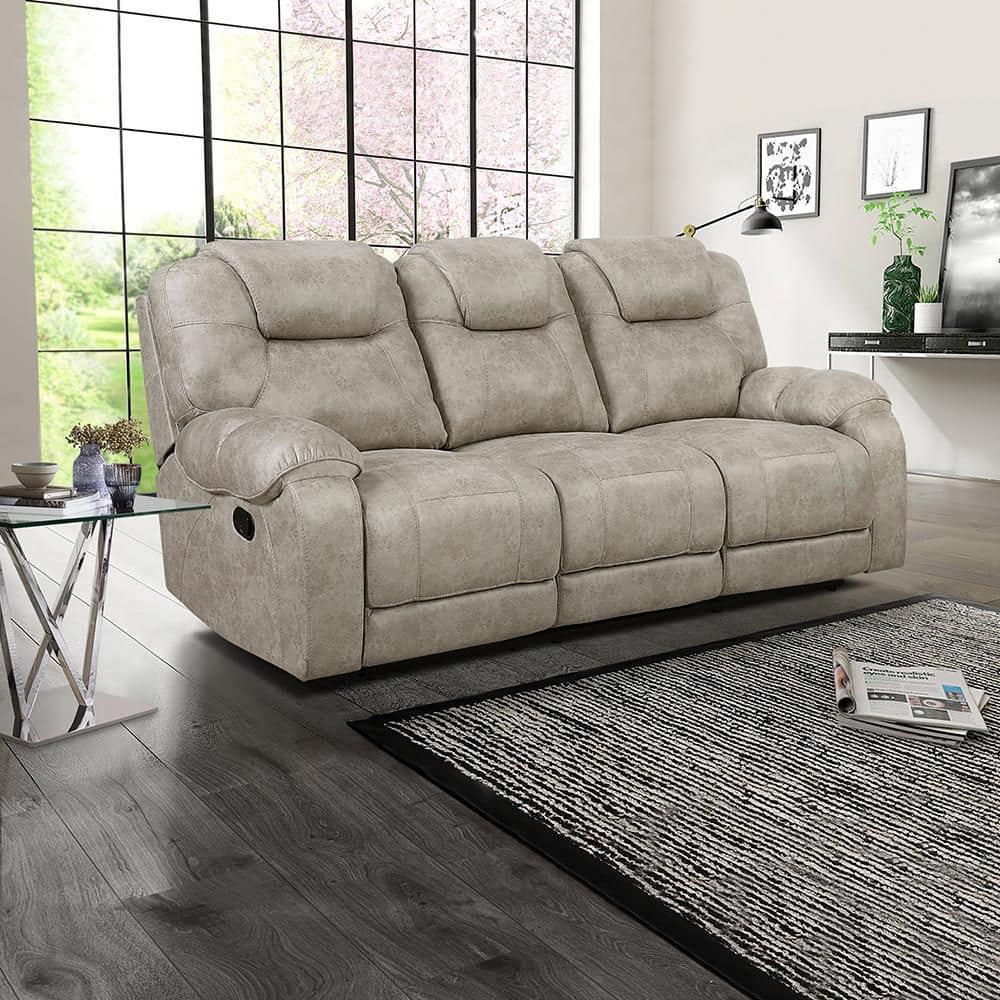 Lazzara Emily 87 in. W Pillow Top Arm Microfiber Rectangle Manual