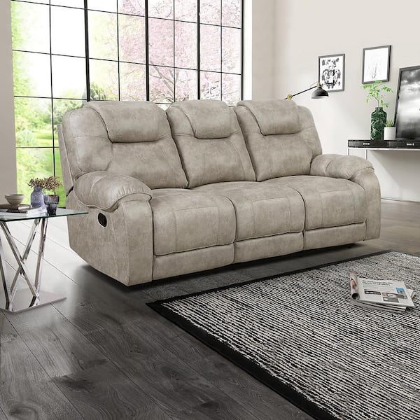 Lazzara Emily 87 in. W Pillow Top Arm Microfiber Rectangle Manual