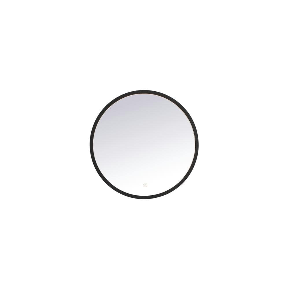 Timeless Home 21 in. W x 21 in. H Aluminum Black LED Mirror