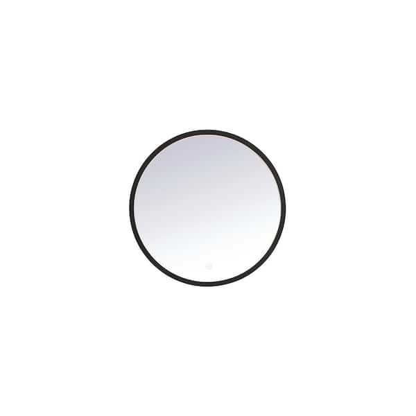Unbranded Timeless Home 21 in. W x 21 in. H Aluminum Black LED Mirror