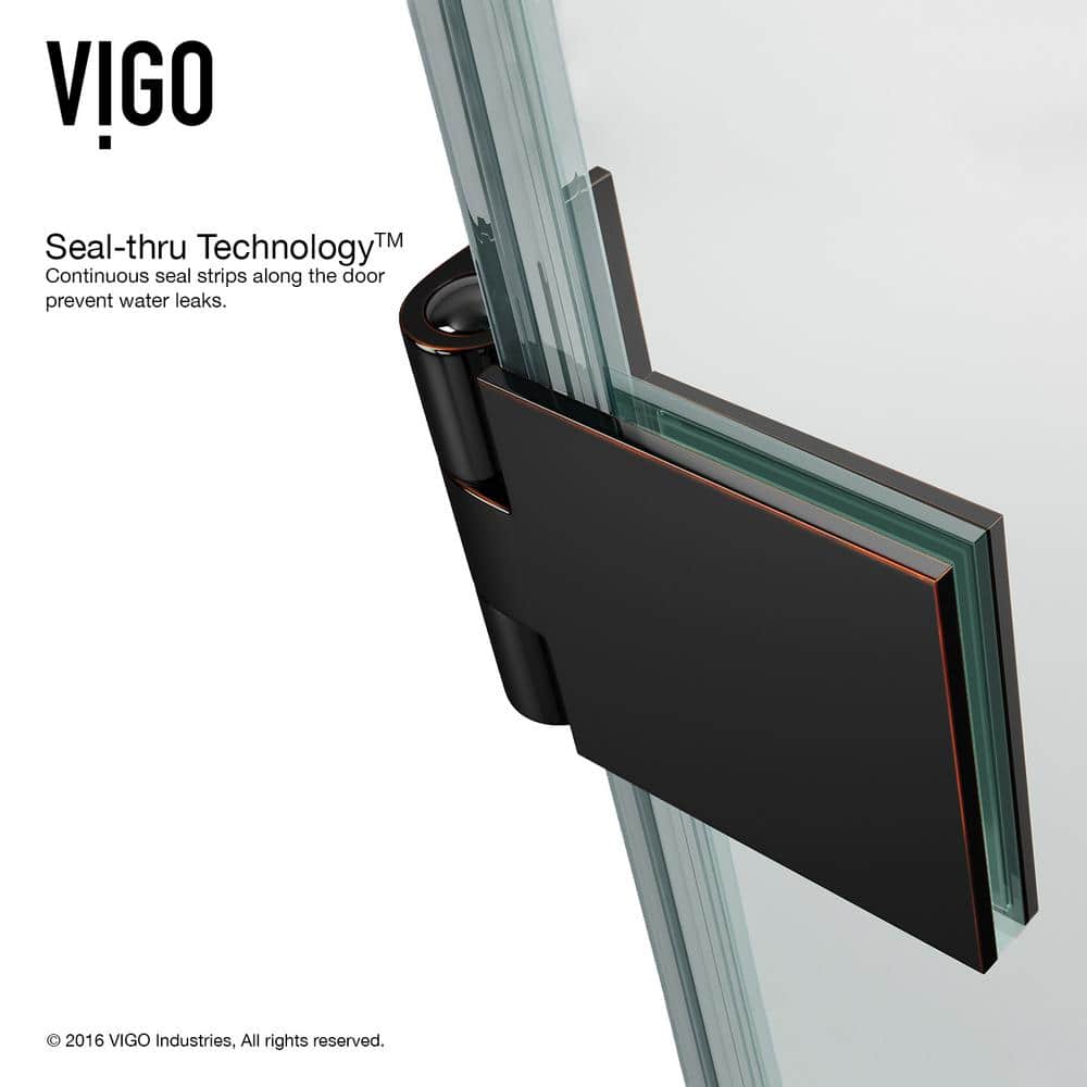 Rialto 34" W x 57.38" H Frameless Clear Glass Tub Door