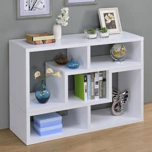 22 in. White 5-Shelf Convertible TV Console and Bookcase