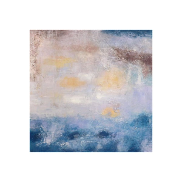 Pasargad Home Celestial — Hand-Painted Blue Abstract Oil Painting on Canvas