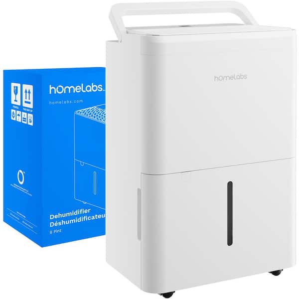 8 pt. 1,800 sq. ft. Wi-Fi Dehumidifier in. White-Ultra Quiet, Compact Design with Smart Controls and Drain Hose