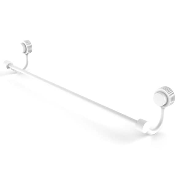 Allied Brass Venus Collection 24 in. Wall Mounted Towel Bar with Groovy Accent in Matte White