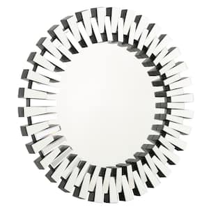 36 in. W x 36 in. H Round Metal Framed Clear Mirror for Living Room