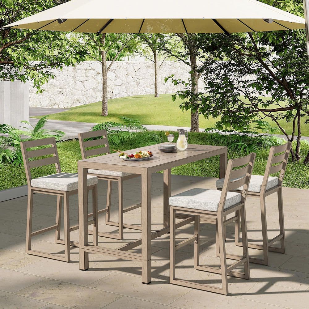 Winston 5-Piece Aluminum Outdoor Serving Bar Set with Cushion price history on PriceWatchPro