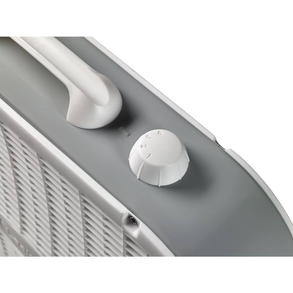 White 20" Plastic Box Fan with Three Speeds