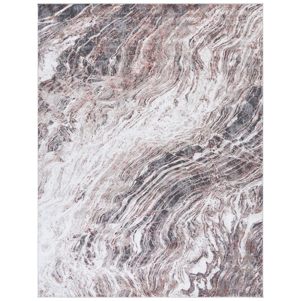Vogue 8 ft. x 10 ft. Rust/Gray Distressed Wavy Area Rug price history on PriceWatchPro