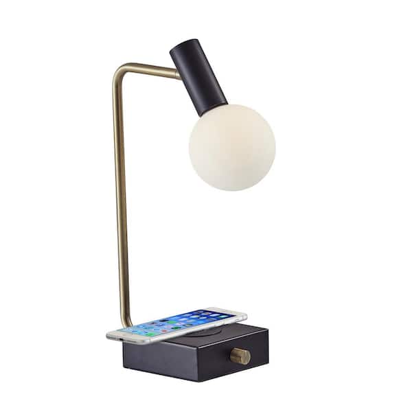 Windsor Qi Wireless Charging 17.5 LED Steel Desk Lamp 3214-01 - Home Depot