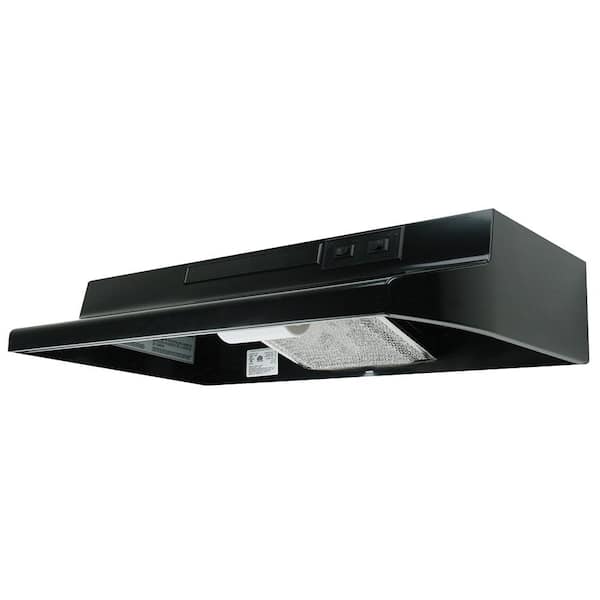 AV Series 24 in. Under Cabinet Convertible Range Hood with Light in Black