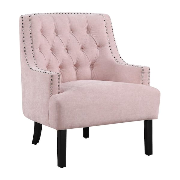 Lazzara Bolingbrook Pink Chenille Arm Chair