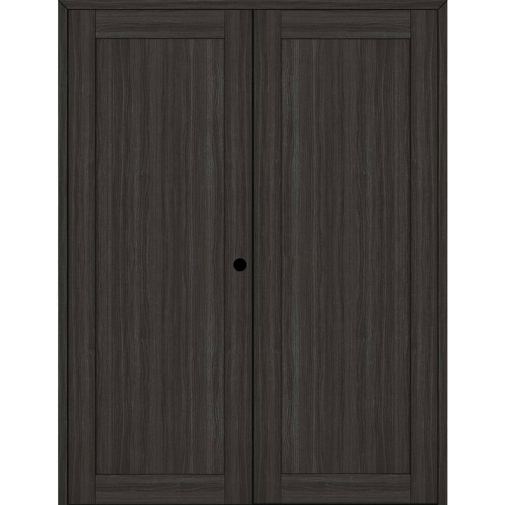 1-Panel Shaker 36 in. W. x 84 in. Left Active Gray Oak Wood Composite Double Prehung Interior Door price history on PriceWatchPro