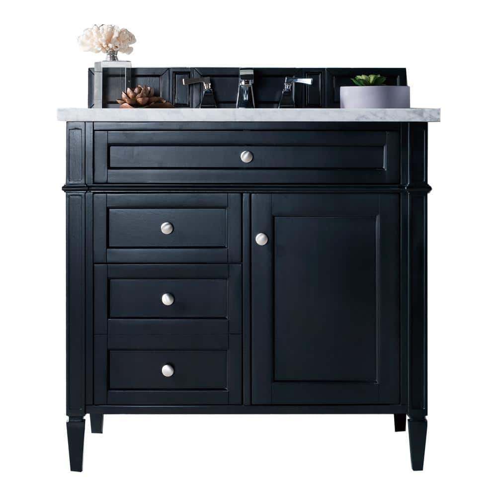 Brittany 36 in. W x 23.5 in. D x 34 in. H Single Vanity in Black Onyx with 