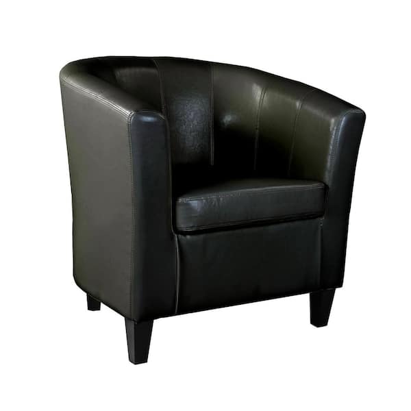 CorLiving Antonio Black Bonded Leather Tub Chair