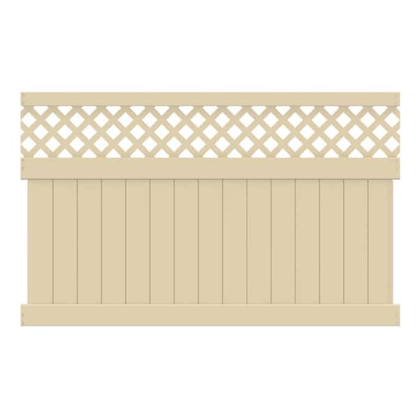 Barrette Outdoor Living Anderson 5 ft. H x 8 ft. W Sand Vinyl Privacy Fence Panel (Unassembled)