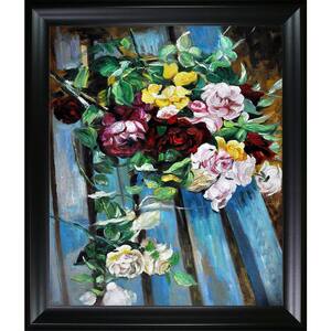 Still Life with Rose by Giovanni Boldini Black Matte Framed Nature Oil Painting Art Print 25 in. x 29 in.
