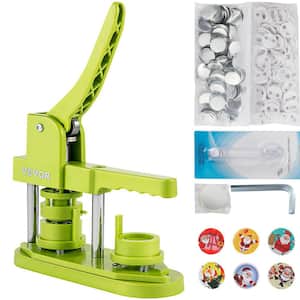 Button Maker Machine Green 1 in. with 500-Button Parts DIY Pin Button Maker Machine with Circle Cutter