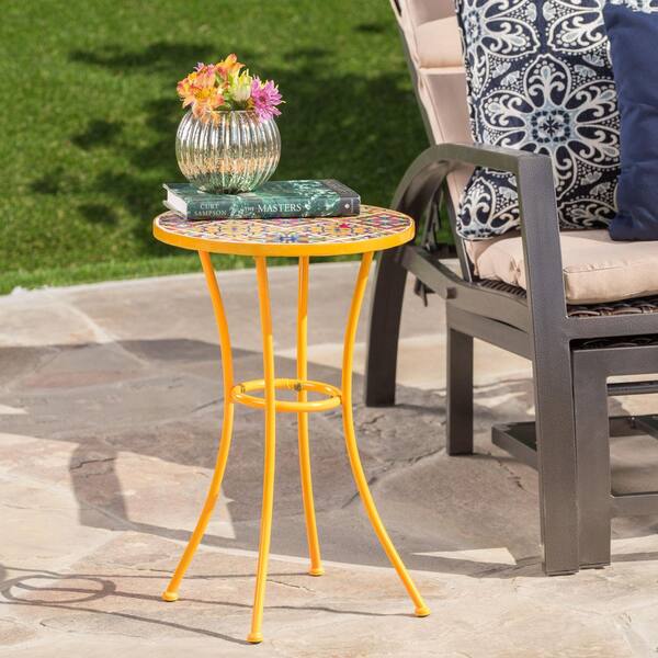 Yellow Metal Water-resistant Durable Modern Indoor & Outdoor Side