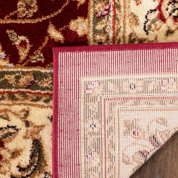 Lyndhurst Red/Ivory 2 ft. x 18 ft. Speckled Floral Border Runner Rug