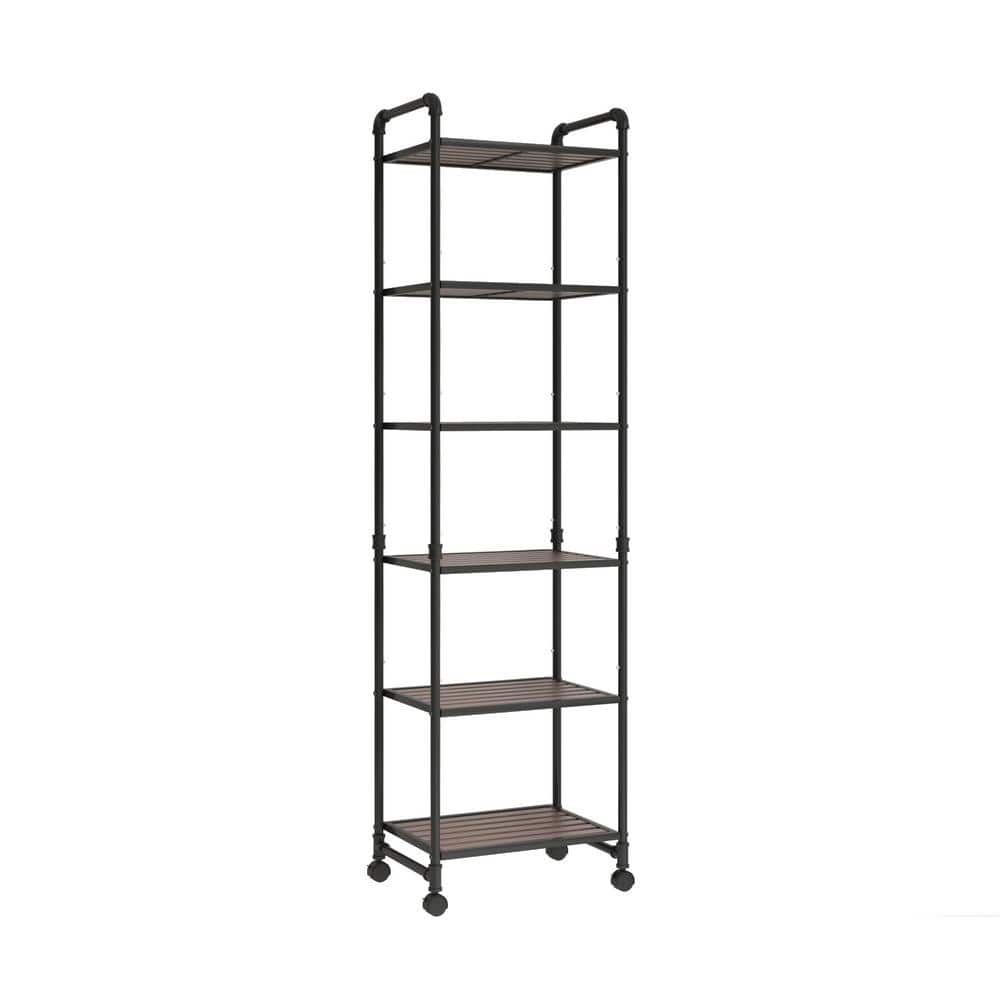 16.1 in. x W 12.2 in. H x 63.5 in. D 6-tier Metal Rectangular Bathroom Stor