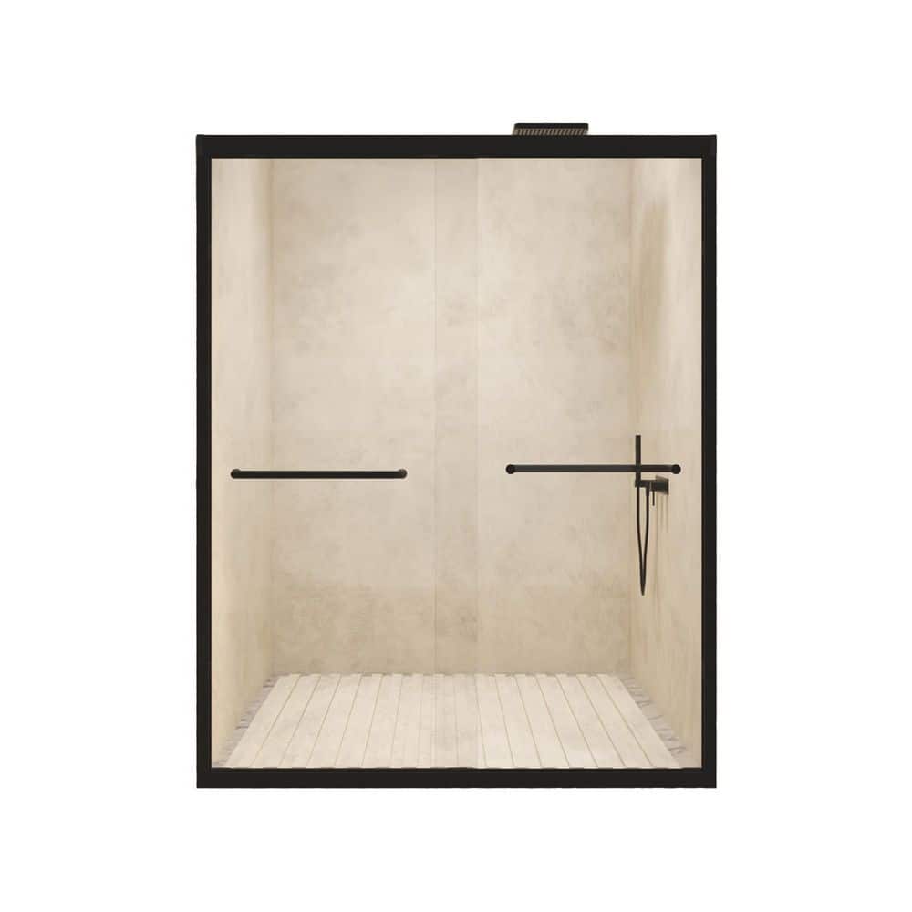 48 in. W x 72 in. H Sliding Framed Shower Door in Matte Black Finish with Tempered Glass price history on PriceWatchPro