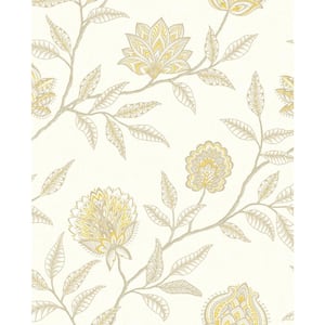 30.75 sq. ft. Blonde and Sandstone Jaclyn Vinyl Peel and Stick Wallpaper Roll
