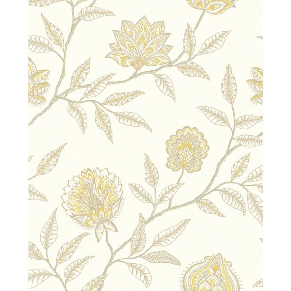 STACY GARCIA HOME 30.75 sq. ft. Blonde and Sandstone Jaclyn Vinyl Peel and Stick Wallpaper Roll