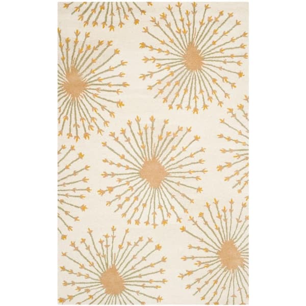 SAFAVIEH Bella Beige/Gold 4 ft. x 6 ft. Floral Area Rug
