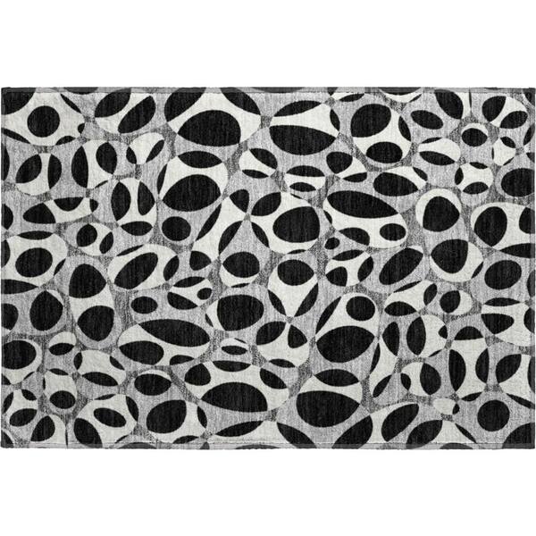 Mayfield Premium Machine Washable Abstract AMF2536 Black 2 ft. x 3 ft. Accent Rug